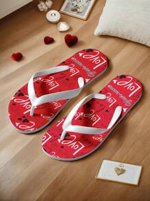 Custom Flip Flops For Couples – Personalized Name Design With Love Patterns, Romantic Valentine's Day Gift, Customize His & Hers Sandals For Anniversaries, Birthdays, Honeymoons, Unique Couple Matching Shoes