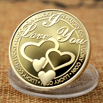 1pc Lucky Coin Love Token: Modern Metal Craft, Valentine's Day Gift