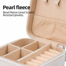 1pc Portable Jewelry Organizer Box For Women - Double-Layer Travel Jewelry Case With Zipper | Mini Storage For Earrings, Rings & Necklaces | Cute Cosmetic Bag & Cruise Essential (Perfect Gift For Bridesmaids, Easter & Holidays)