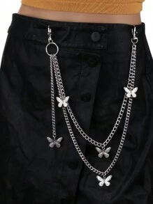 Men's And Women's Waist Accessories Hip Hop Punk Metal Rivets Stage Show Multi-Layer Waist Chain Dress Up Jeans Accessories Suitable For Teen Summer Casual Outdoor Athletic Or Vacation Travel Or Graduation Gifts Or Birthday Dress Accessories Or Daily Wear