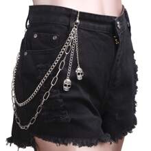 Men's And Women's Waist Accessories Hip Hop Punk Metal Rivets Stage Show Multi-Layer Waist Chain Dress Up Jeans Accessories Suitable For Teen Summer Casual Outdoor Athletic Or Vacation Travel Or Graduation Gifts Or Birthday Dress Accessories Or Daily Wear