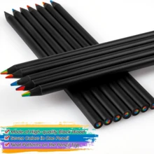 1set/12pcsNew Rainbow Pen Blackwood 7-Color Cores Graffiti And Drawing Colored Pencils With Gradient And Creative Multi-Colors.