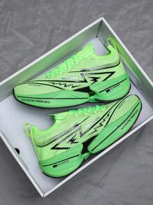 Couple's Ultra-Light Thick Sole Professional Running Shoes, Fashion Outdoor Sports Casual Sneakers - Green - View 6