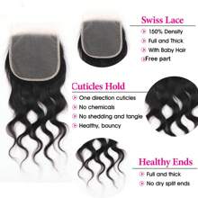 4x4 Natural Wave Transparent HD Lace Closure Human Hair Closure Invisible Lace Human Hair Frontal Closure Human Hair Extensions Pre Plucked Natural Black 22inch Soft