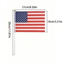 5/10/20Pcs American Flag, Mini Handheld Flag, Polyester Full-Color Tear Resistant Flag, Commemorative Terrace Decoration Outside Patriotic Holiday Courtyard - Multicolor - View 3