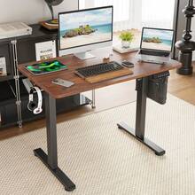 100 CM Electric Height Adjustable Home Office Standing Desk - Rust Brown - View 5