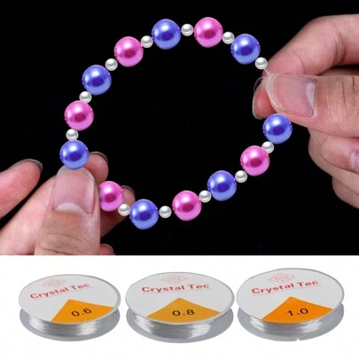 10X Strong Stretch Beading Thread Cord Elastic String For Bracelet Necklace Accessories Jewellery DIY Making, Dia: 1.0 Mm/0.8 Mm/0.6 Mm