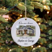 1 pieza Adorno de Navidad personalizado con foto - Adorno de Navidad con foto personalizada 2024, adornos para árboles de Navidad, decoración navideña, regalos de Navidad para mamá, papá, niños, mascotas, amigos, mujer y amistad, regalos de cumpleaños para mujer, amigos a larga distancia, mejores amigas, regalos para compañeras de trabajo
