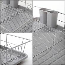 Living And Home Premium Dish Drainer Rack,Over Sink Kitchen Dish Rack With Tray, Metal-Plastic Hybrid, Stylish And Versatile Countertop Dish Drying Rack For Effortless Organization - Silver & Grey - View 12