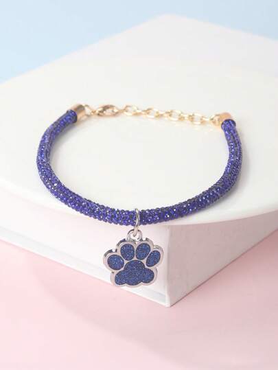 A Fashionable Fine Rhinestone Claw Print Pendant Necklace For Cats And Dogs, Suitable For Pet Cats And Dogs To Use At Home And Outdoors
