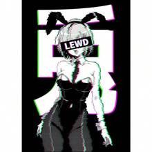 1pc Anime Manga Glitched Sad Girl Anime Vintage Glitch Glitched Catgirl Canvas Printing Home Room Wall Art Decoration Painting No Frame