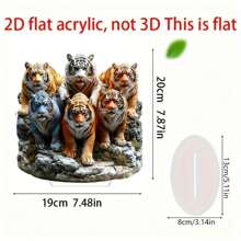 带支架的雄伟老虎亚克力雕像 - 适合家庭、办公室或咖啡厅的桌面艺术装饰 | 生日、乔迁和圣诞节、房间装饰的完美礼物