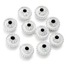 Lot de 30 perles à gros trous en métal plaqué cuivre doré/argenté, style punk rock à la mode, perles en forme de graines de citrouille pour bracelets, colliers, fabrication de bijoux, chaînes de téléphone, porte-clés - Multicolore - Voir 22