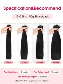 20pcs Straight Tape In 100% Remy Human Hair Extension For Salon Silky Straight Seamless Invisible Natural Black Color For Thin Hair Woman Natural Look Top Quality Tape In Hair Tape Ins Hair Extensions - S2 - View 9