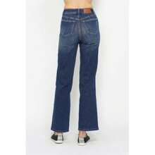 Full Size High Waist Tummy Control Jeans - 黑暗的 - 查看 2