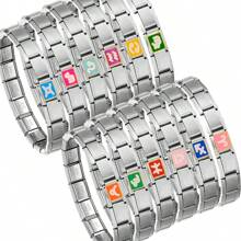 18 件/套 12 星座不锈钢模块手链 意大利饰品 适合 DIY 手链 - 彩色 - 查看 11