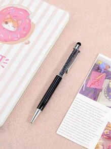 Customized Text & LOGO Crystal Stylus Pen, Capacitive Touch Screen Pen, Back To School Gift, Gift For Teacher/Friend, Metal Advertising Ballpoint Pen Back To School, Multi-Functional, Ornamental, Reusable, Modern, Colorful, Cute, Vintage, Cartoon, Kawaii, Custom, Personalized, Unique, Customized, Workers, Clients, Students, For Business/Work/Office, For School, School Supplies - 14.5*1cm - View 6