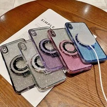 Compatible With IPhone 16e Galaxy S22/S23/S24/S25, A04/05/06/A14/A15/A16/A24/A25/A34, Redmi Note 7/8/9/10/11/12/13, Redmi 9/10/12/13C, OPPO, MOTO, Honor, HW, Realme, Reno 7 Phone Case Luxury With Stand Glitter Paper Phone Case Stand Protective Case
