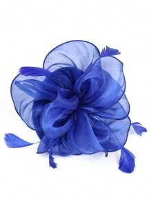 1pc Fascinators Hat Tea Party Headwear Ribbons Feathers On A Headband And A Clip For Girls And Women Halloween
