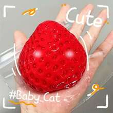 1 pieza Ejercitador de manos con forma de fresa brillante, juguete Squishy de TPU, con sensación de barro suave, favor de fiesta - Para mayores de 14 años (Color: Rojo, Transparente, Rosa) La elección perfecta para Año Nuevo, Pascua, regalos de cumpleaños y regalos pequeños de fiesta