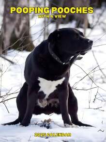 Dogs Pooping In Beautiful Places Calendar 2025 Humor Dog Pooping Calendar 2025 Wall Monthly Planner 12 Month Family Calendar Halloween Birthdays Christmas... - Multicolor - View 1