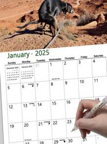Dogs Pooping In Beautiful Places Calendar 2025 Humor Dog Pooping Calendar 2025 Wall Monthly Planner 12 Month Family Calendar Halloween Birthdays Christmas... - Multicolor - View 5