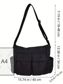 Bolsa Vintage Feminina de Lona, Bolsa de Ombro Casual para Adolescentes, Bolsa Mensageira, Bolsa Feminina Casual Transversal