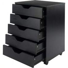 Halifax 5-Drawer Composite Wood Cabinet, White - màu đen - Xem 7