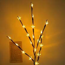 1 pieza Luces en forma de rama multicolor moradas, azules, amarillas y blancas, luces en forma de luna, luces simuladas de rama, luces de decoración de macetas, luces de ambiente, luces de decoración de habitaciones, luces de ambiente de alféizar, regalos de fiesta y vacaciones, guirnaldas de luces de colores, guirnaldas de luces como regalo de vacaciones para padres, abuelos, novias y novios - Multicolor - Ver 15