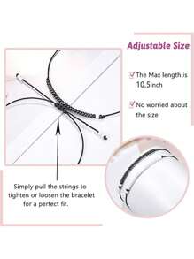 2pcs Valentine's Day Decorations Pinky Promise Matching Bracelet For Couples Soulmate Man Distance Relationship Gifts For Women Men