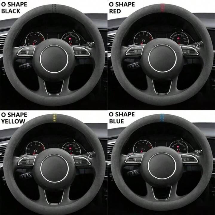 カーステアリングホイールカバー牛革スエードステアリング