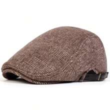 1pc Men's Plaid Beret Hat, Stylish Street Fashion Forward Snapback Outdoor Cap, Warm Casual Hat Suitable For Autumn/Winter Street, Business Party - Multicolor - View 12