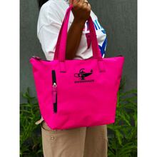 Bolsa Shopper Nylon ENFERMAGEM de Ombro Clean Esportiva Academia Bags Gym Masculino Feminino Ziper Vertical Frontal Resistente - Pink - Visão 2