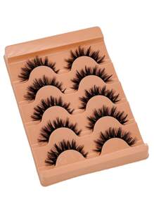 5 对套装 D-Curl Flare 蓬松 5D 睫毛，柔软丰盈仿貂皮睫毛，适合初学者和所有场合，散装