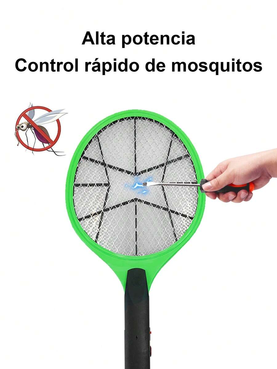1 Piece Rechargeable Electric Mosquito And Fly Swatter Racket With LED Light