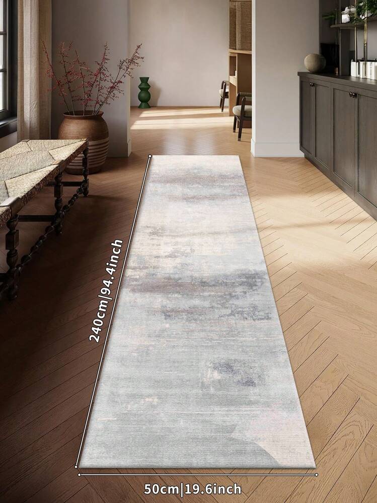 1pc Light Gray Rug, Modern Minimalist Style, Channel Rug, Corridor Rug, Bedroom Rug, Living Room Rug, Kitchen Rug, 850g/M²0.8cm Thickness Non-Slip Washable And Machine Washable, Decorating The Home In All Seasons - Light Grey - View 14