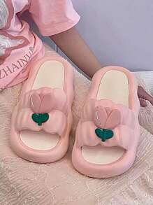 Chinelos femininos, uso externo/interno, sola grossa antiderrapante, fofos e confortáveis, adequados para o verão e o inverno