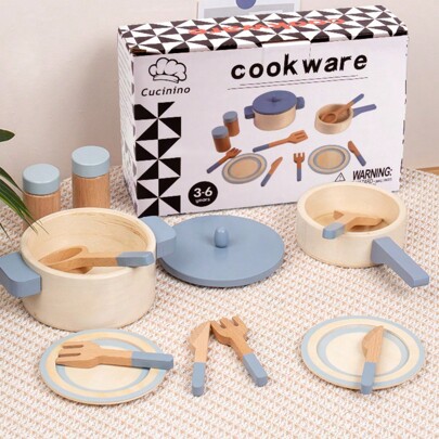 Children's Wooden House Kitchen Utensils Toy Sets Montessori Early Habit Cultivation Cognitive Training Parent-Child Interaction