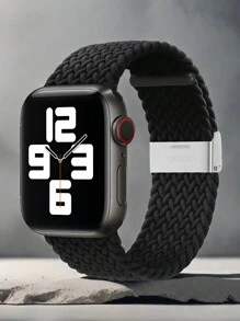 1 条尼龙编织运动表带，兼容 Apple Watch 38/40/41/42/44/46/45 毫米，兼容 Apple Watch 系列 SE/1/2/3/4/5/6/7/8/9/10，男女通用 - 黑色 - 查看 3