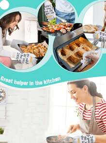 One Set, Custom Oven Gloves, Polyester Insulating Pads, Barbecue Gloves, Thickened Silicone Oven Gloves And Insulating Mats, Baking, Barbecue, Holiday Dinner, Party Banquet Kitchen Supplies, Personalized Kitchen Gloves, Perfect Housewarming Gifts