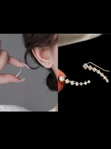 1 对女士夏季耳环,Ursa Major 方晶锆石耳钉,方晶锆石耳夹,时尚水钻吊坠耳环 - 彩色 - 查看 17