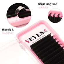 VEYES Easy Fan Volume Lash Extensions 03 05 07 C/CC/D Curl Mixed & Single Length Tray, Matte Black Self Fanning Eyelashes, Professional Supplies For Lash Techs
