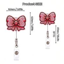 TONAVIETO 1PC Roze intrekbare vlinder badge reel, schattige draaibare alligator rug clip badge houder clip voor kantoormedewerker verpleegster arts student Valentijnsdag cadeau