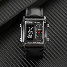 Skmei Montre-bracelet en acier inoxydable pour hommes Skmei 1868, résistante à l'eau 3 ATM, montre numérique en alliage