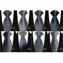GOADAFOO Cravatta di lusso da 8cm per uomo, colori grigio, nero e bianco, a pois e righe floreali, cravatta jacquard tessuta a mano adatta per uomo, sposo, affari, matrimoni e feste