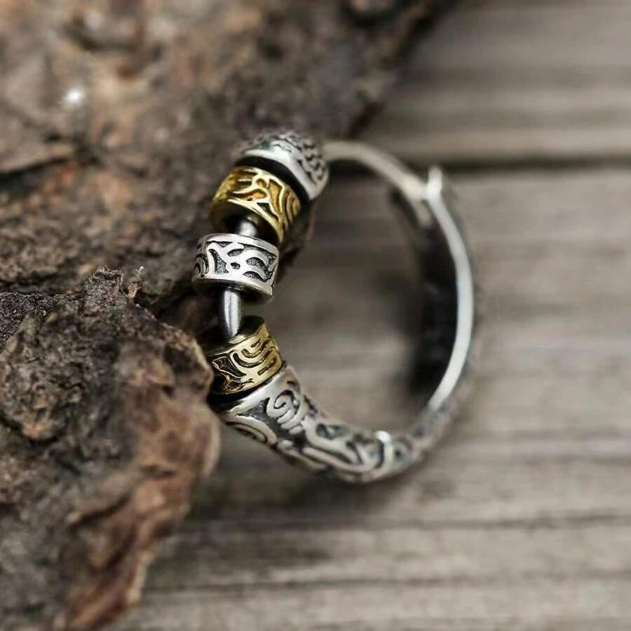 2 件嘻哈经典耳环，创意设计，法式奢华时尚休闲复古时尚，适合送礼、日常佩戴、街头派对、节日 - 古老 - 查看 1