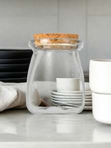 1/2/3/6/9/24 Pcs 100ml Small Pudding Bottle, High Temperature Resistant, Lucky Star Jar, Mini Glass Wishing Bottle, Bath Salt Jar, Facial Mask Jar, Dispenser Jar, Candle Dispenser Bottle, Jewelry Storage Bottle, Golden Bean Collection Bottle, Yogurt Bottle, Cork Jar With Lid, Mousse Cup - Multicolor - View 5