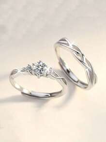 1PC Small Fresh Double Ring Women's Simple Personality Flower Ring Women's Open Ring Jewelry Elegant Halloween