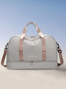 Unisex Fashion Travel Bag, Adjustable Shoulder Strap Weekend Gym Bag, Single Shoulder Travel Tote Bag - Grey - View 1