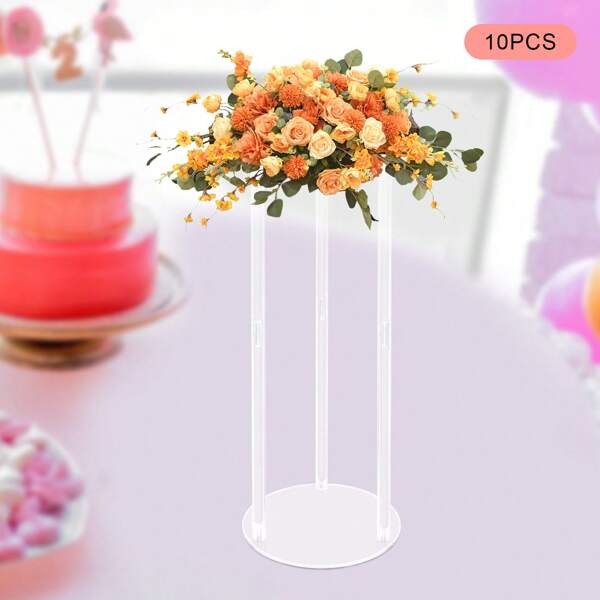 TFCFL 10 piezas Porta flores de acrílico de 23.6 pulgadas de alto para centros de mesa de boda - Elegantes soportes geométricos a granel para decoración de mesas de fiesta - Regalos y favores para decoración de habitaciones de la novia